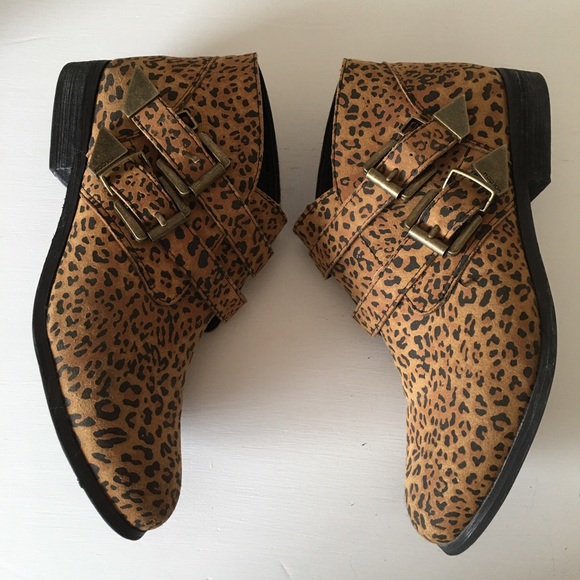 Volcom Getter Cheetah Leather Booties Sz 7 - Picture 11 of 11